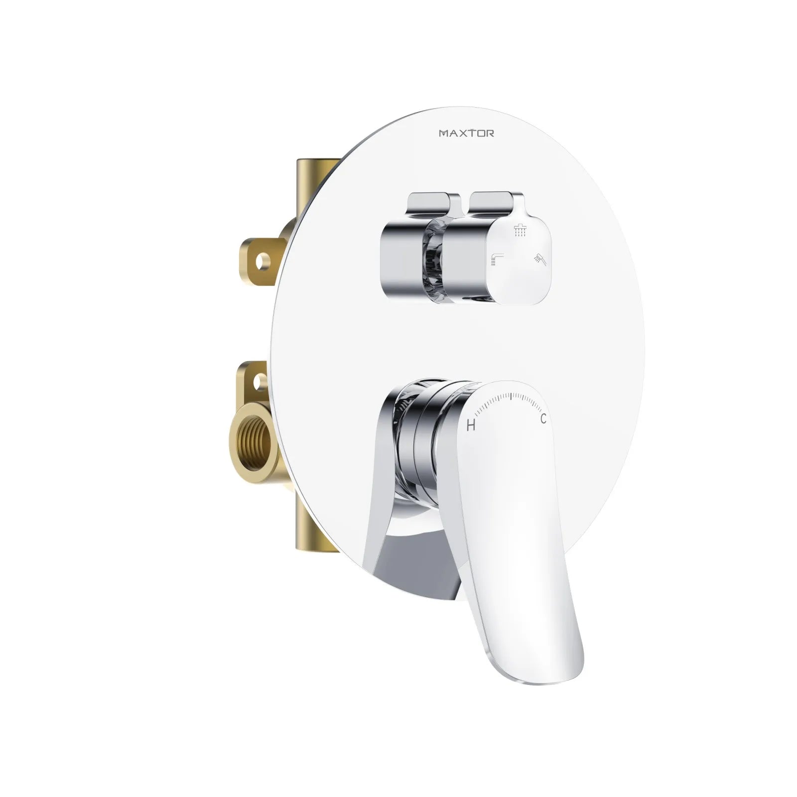 3-Way Pressure Balance Shower Valve with Trim Plate – Triple Outlet Control – MT603076 Chrome