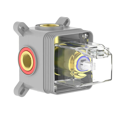 1 Way Wall Concealed Shower Valve with Box, Solid Brass, Spain CITEC Cartridge Brushed Gold