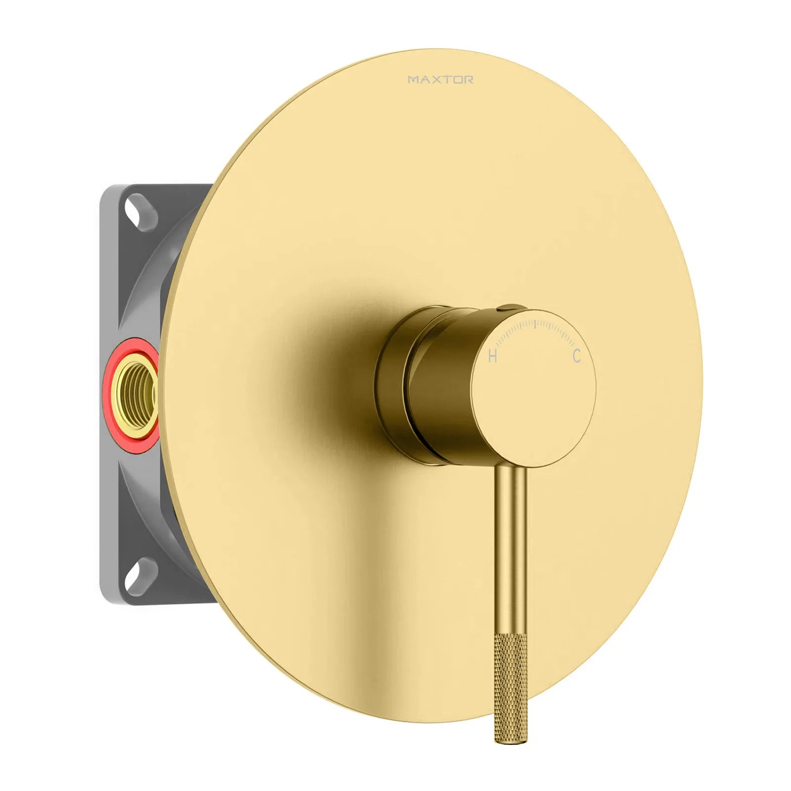 Circular 1 Way Wall Concealed Shower Valve – Solid Brass with Trim Plate – MT611004 Brushed Gold