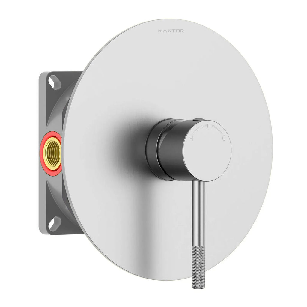 Circular 1 Way Wall Concealed Shower Valve – Solid Brass with Trim Plate – MT611004 Brushed Nickel