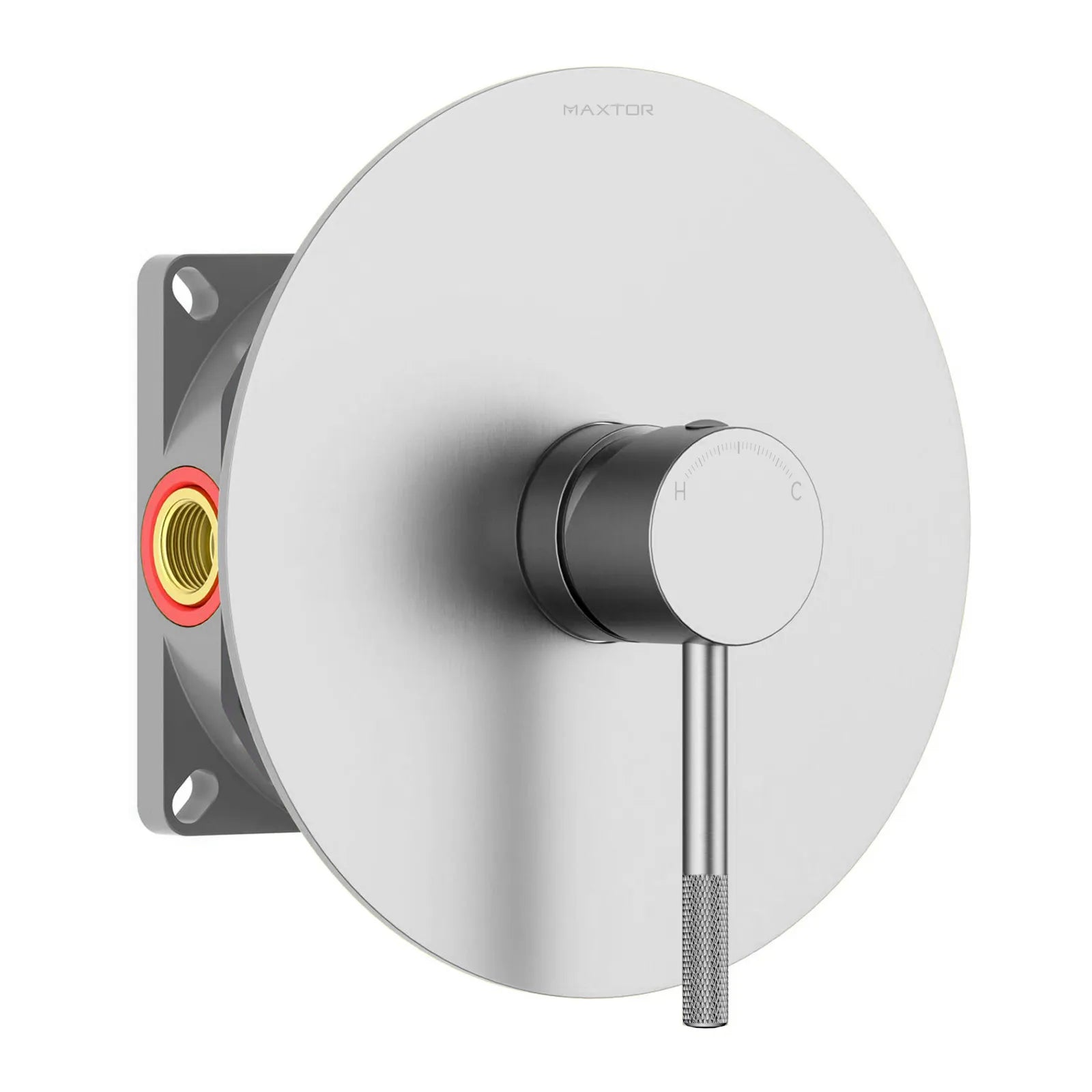 Circular 1 Way Wall Concealed Shower Valve – Solid Brass with Trim Plate – MT611004 Brushed Nickel