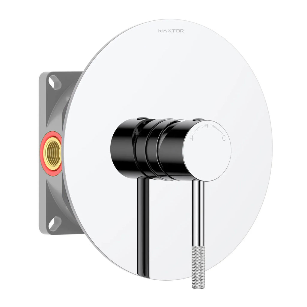 Circular 1 Way Wall Concealed Shower Valve – Solid Brass with Trim Plate – MT611004 Chrome