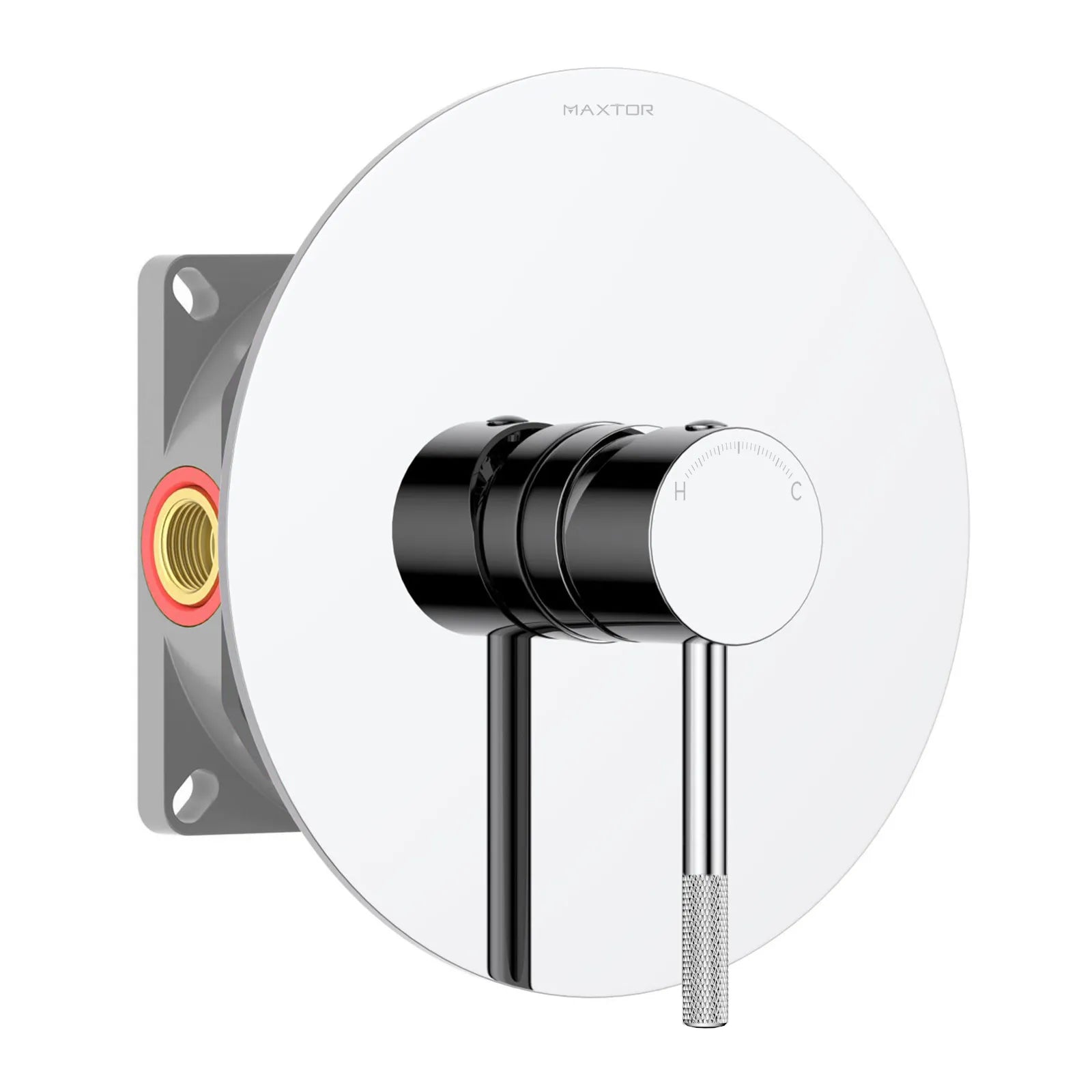 Circular 1 Way Wall Concealed Shower Valve – Solid Brass with Trim Plate – MT611004 Chrome