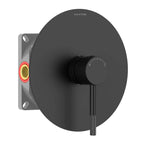 Circular 1 Way Wall Concealed Shower Valve – Solid Brass with Trim Plate – MT611004 Matte Black