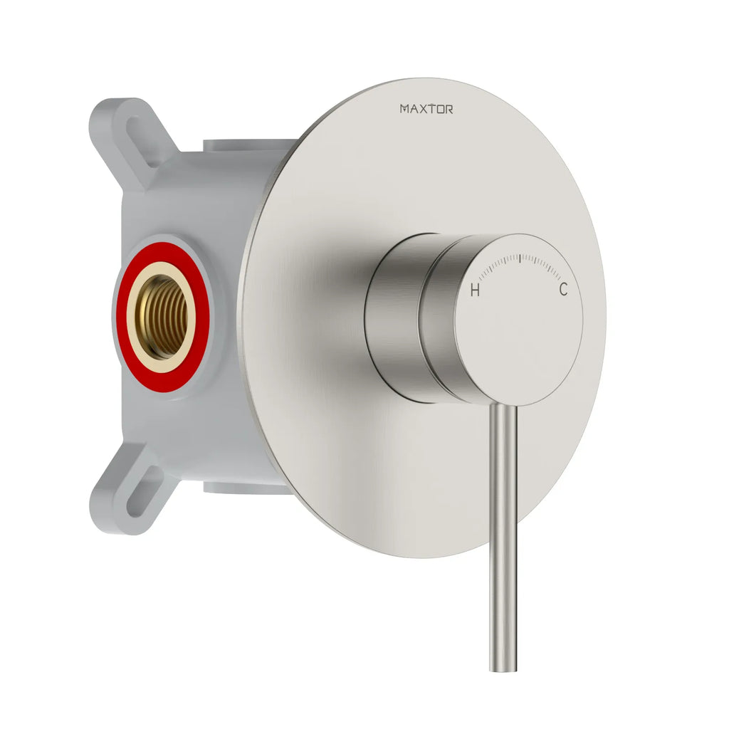Single-Handle Wall Concealed Shower Valve with Rough-In Box & Trim – MT611006 Brushed Nickel