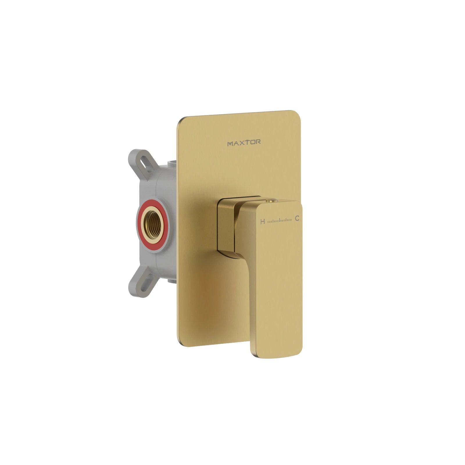 Square Concealed Shower Valve with Easy Plumbing Box – Single Handle Mixer Valve – MT611007 Brushed Gold