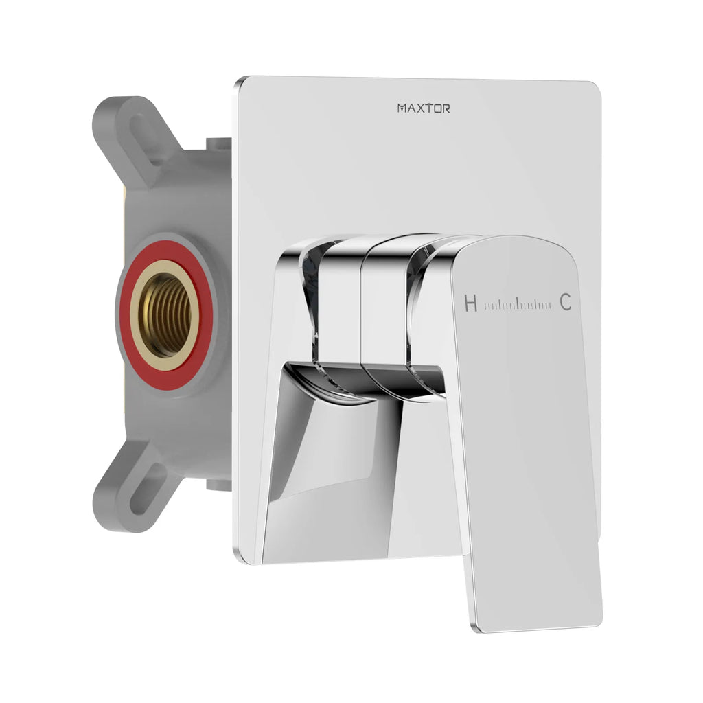 MAXTOR 1-Way Wall Concealed Shower Valve with Rough-In Box & 120mm Trim Plate-MT611065 Chrome