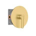 1-Way Wall Concealed Shower Valve with Round Trim Plate & Box – MT611069 Brushed Gold