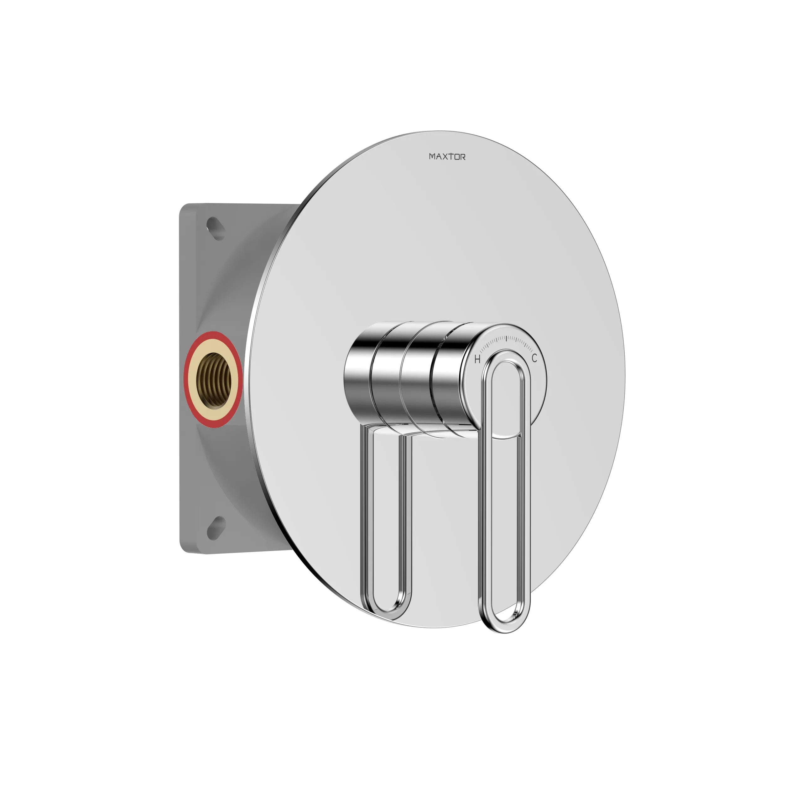 1-Way Wall Concealed Shower Valve with Round Trim Plate & Box – MT611069 Chrome