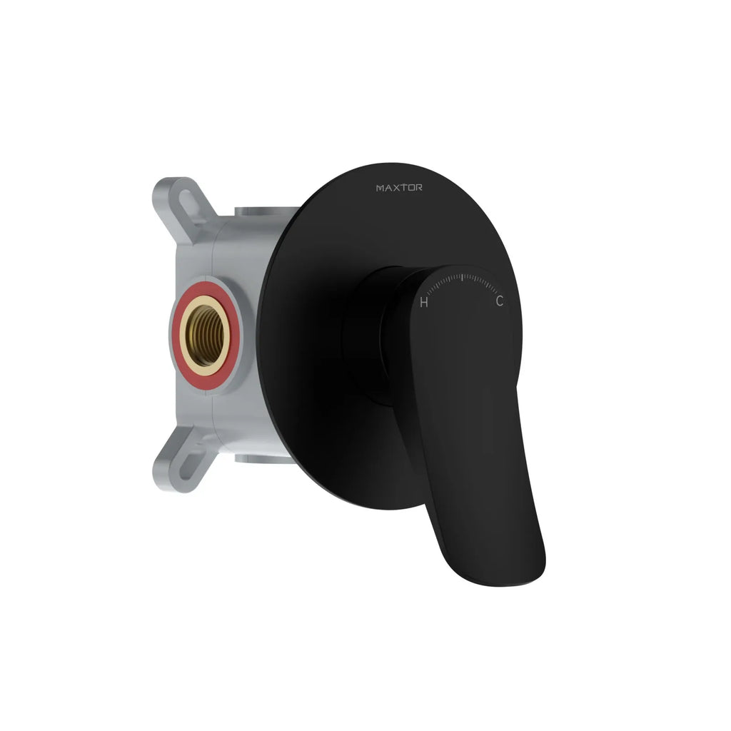 1 Way Shower Rough-In Valve with Easy Plumbing Box – Concealed Mixer Trim Set – MT611076 Matte Black