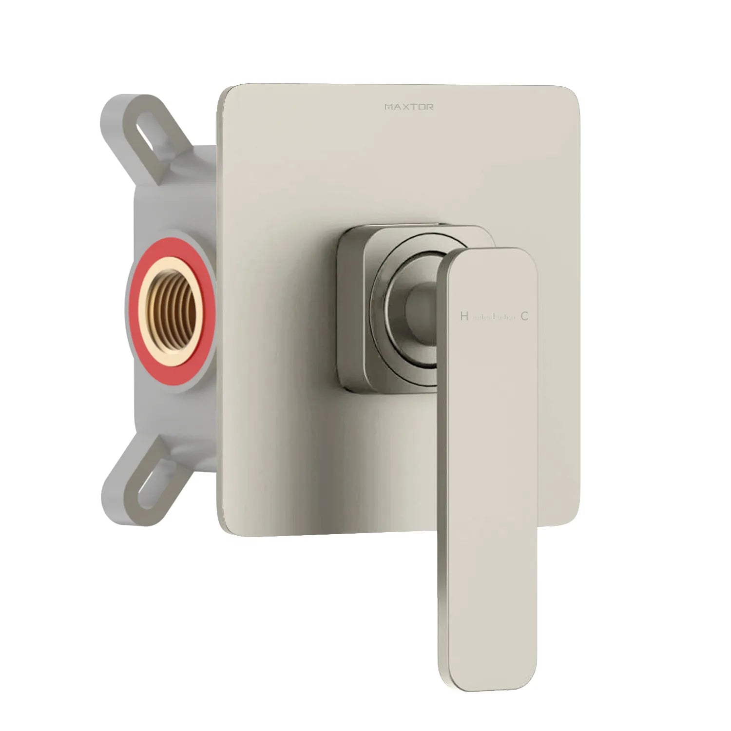 1-Way Wall Concealed Brass Shower Valve with Protection Box-MT601101 Brushed Nickel