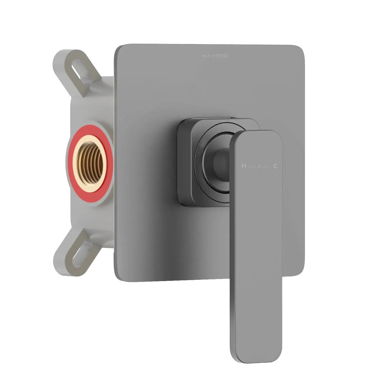 1-Way Wall Concealed Brass Shower Valve with Protection Box-MT601101 Brushed Gun Metal
