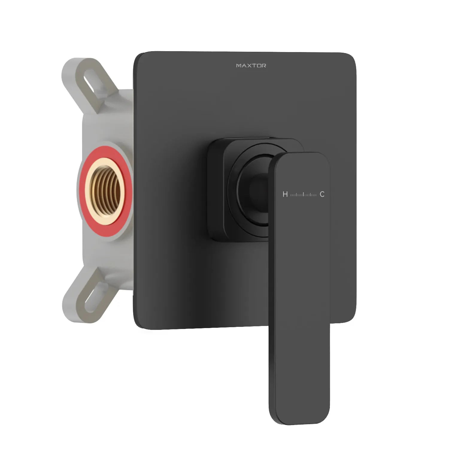1-Way Wall Concealed Brass Shower Valve with Protection Box-MT601101 Matte Black