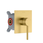 1 Way Wall Concealed Shower Valve with Protection Box & Round Trim Plate – MT611131 Brushed Gold
