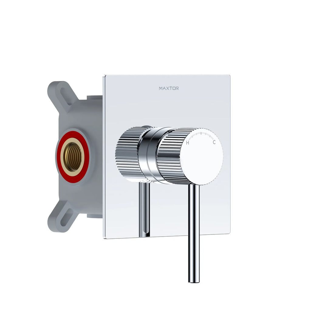 1 Way Wall Concealed Shower Valve with Protection Box & Round Trim Plate – MT611131 Chrome