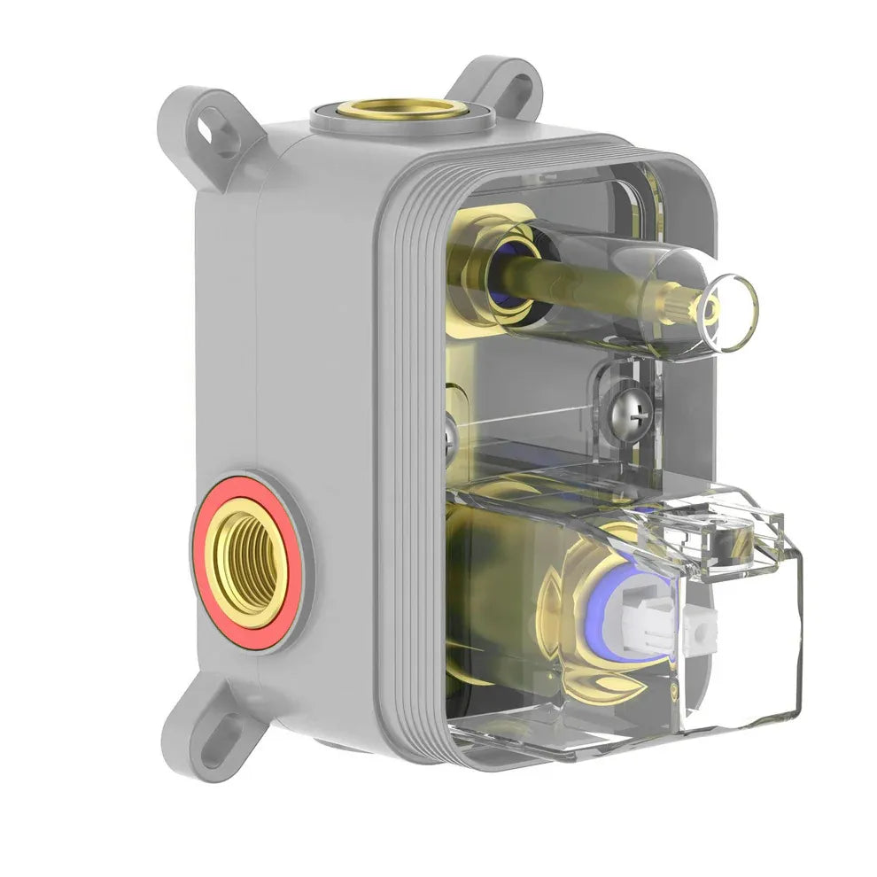 2 Way Square Wall Concealed Shower Valve with Box MT6120 Brushed Gold
