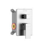 Square 2 Way Wall Concealed Shower Mixer Valve with Box MT612000 Brushed Nickel