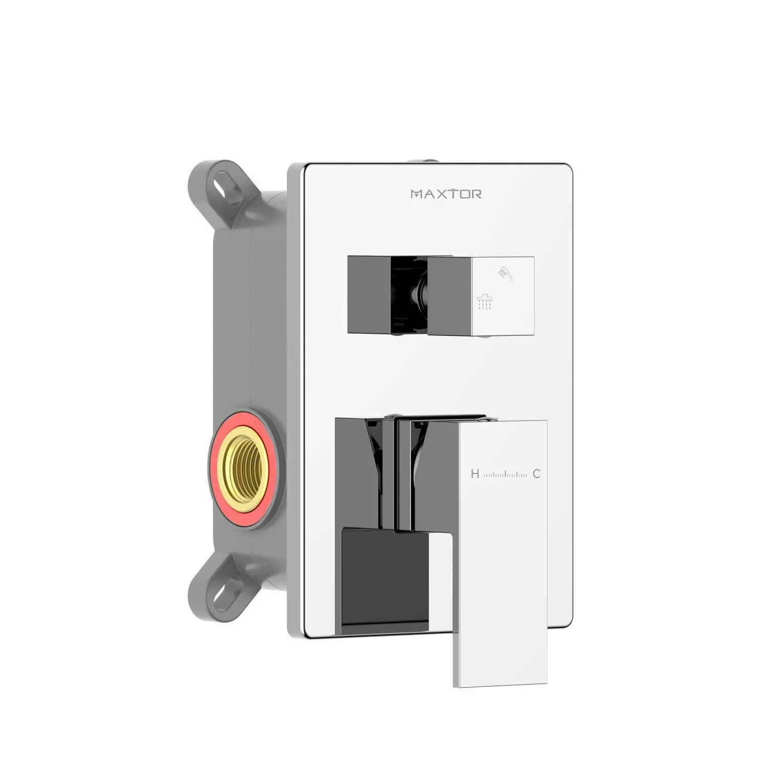 Square 2 Way Wall Concealed Shower Mixer Valve with Box MT612000 Chrome