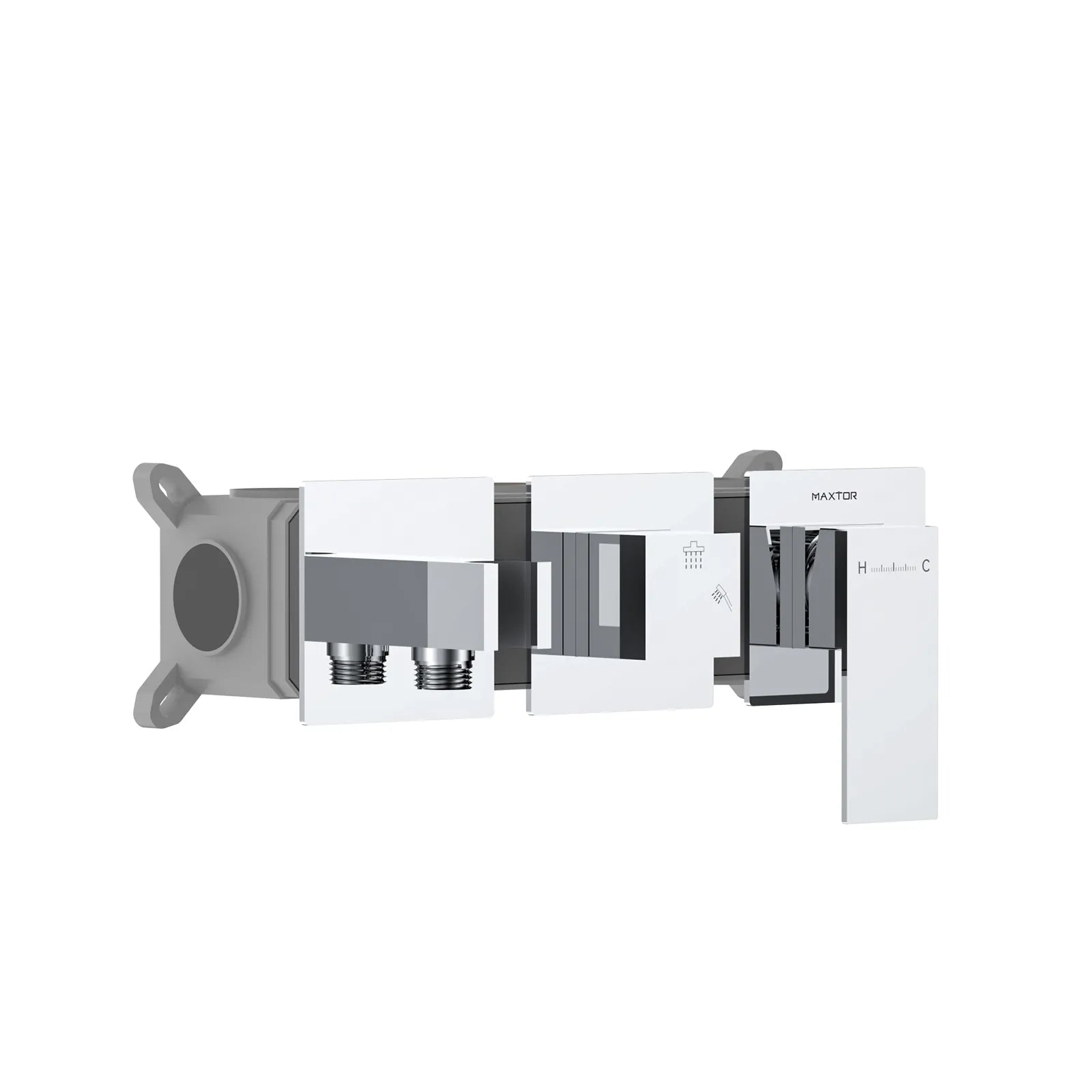 Square Horizontal 2 way concealed shower valve with trim kit MT612000 Chrome
