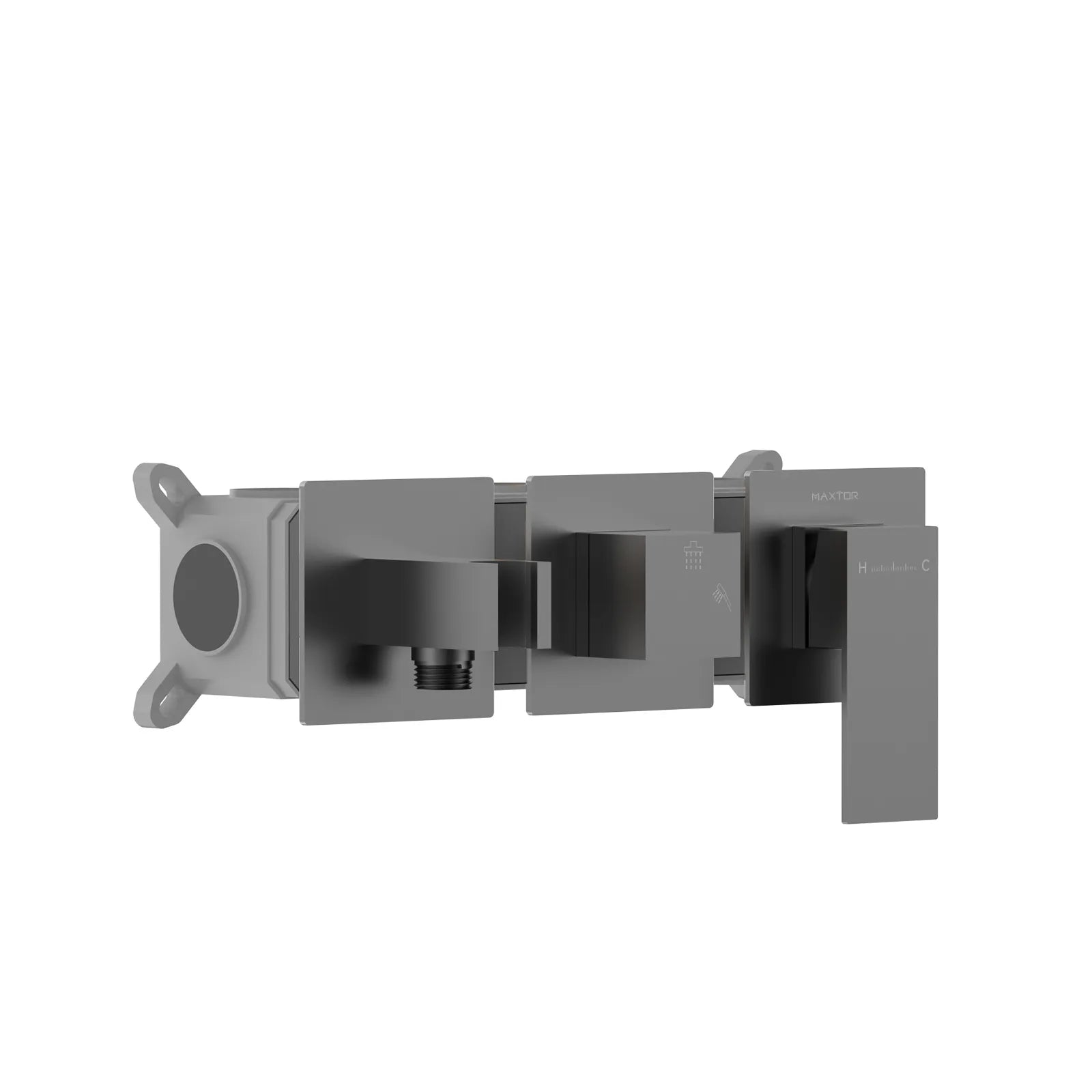Square Horizontal 2 way concealed shower valve with trim kit MT612000 Brushed Gun Metal