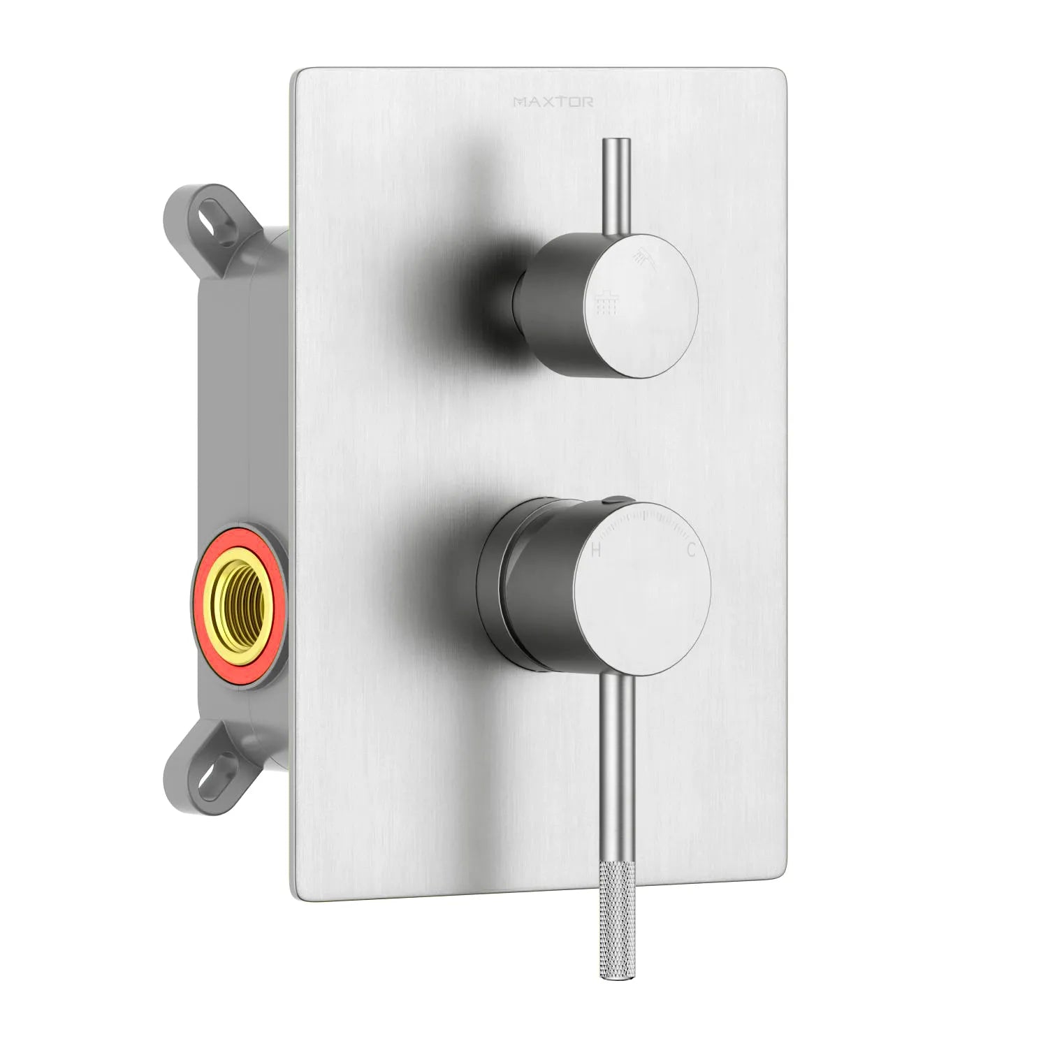Circular 2 Way Wall Concealed Shower Valve with Trim Plate Solid Brass-MT612004 Brushed Nickel