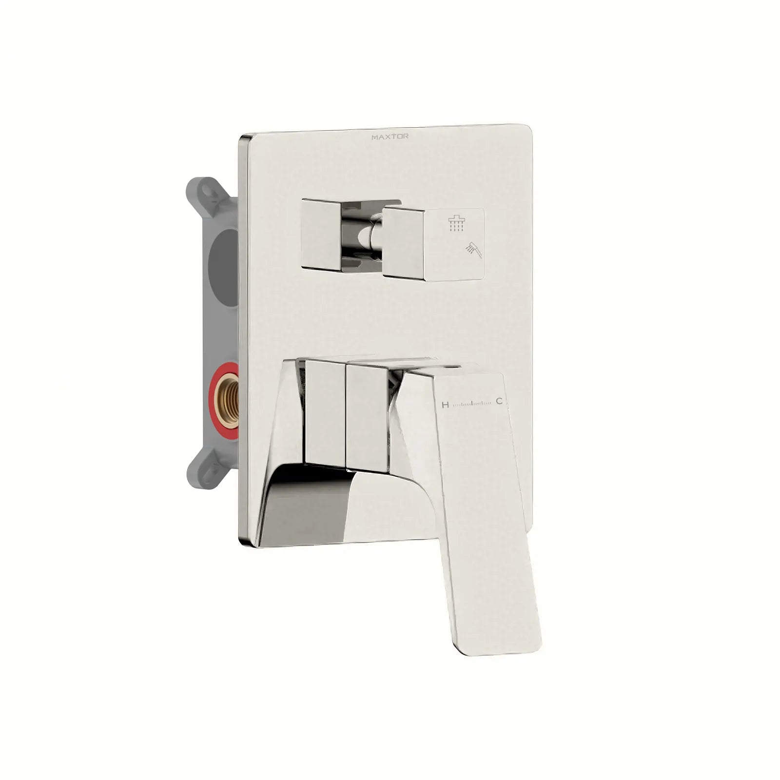 Aurora Square 2-Way Wall Concealed Pressure Balance shower roughing-in Valve with Box MT612068 Brushed Nickel