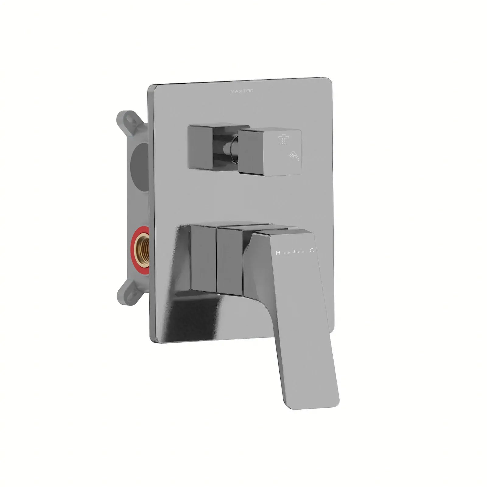 Aurora Square 2-Way Wall Concealed Pressure Balance shower roughing-in Valve with Box MT612068 Brushed Gun Metal
