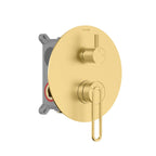 2-Way Concealed Shower Mixer Valve with Box & Round Trim Plate – MT612069 Brushed Gold