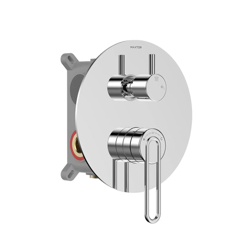 2-Way Concealed Shower Mixer Valve with Box & Round Trim Plate – MT612069 Chrome