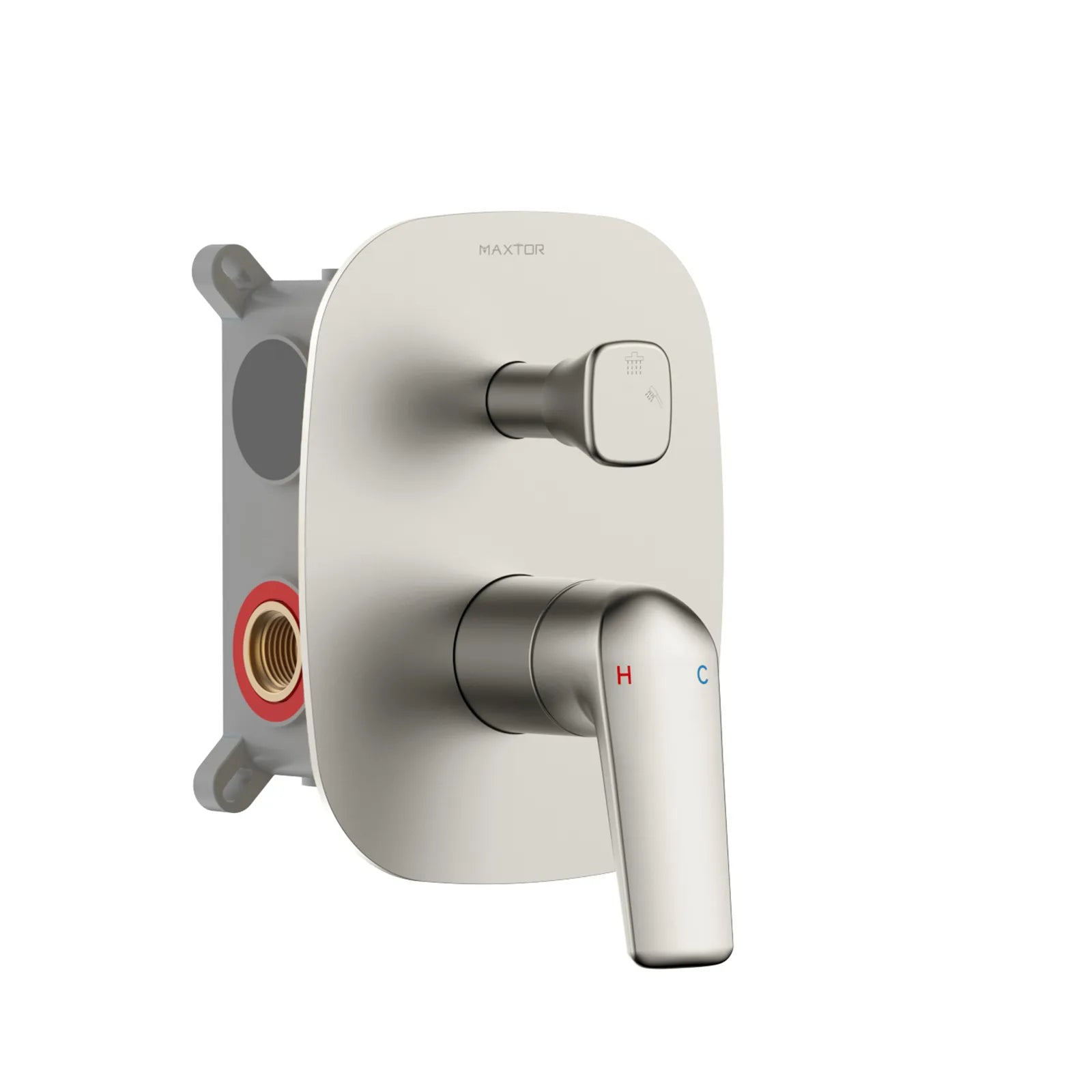 Kris 2-Way Wall Concealed Pressure Balance Valve with Box-MT612070 Brushed Nickel