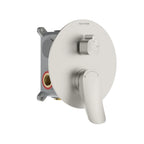 2 Way Concealed Shower Mixer Valve with Easy Plumbing Box – Shower Valve with Trim Plate – MT612076 Brushed Nickel