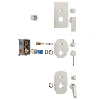 Square Wall Concealed Shower Mixer With diverter & 3 Out-let MT6130