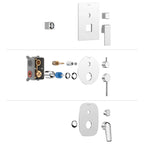 Square Wall Concealed Shower Mixer With diverter & 3 Out-let MT6130