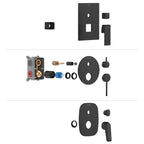 Square Wall Concealed Shower Mixer With diverter & 3 Out-let MT6130