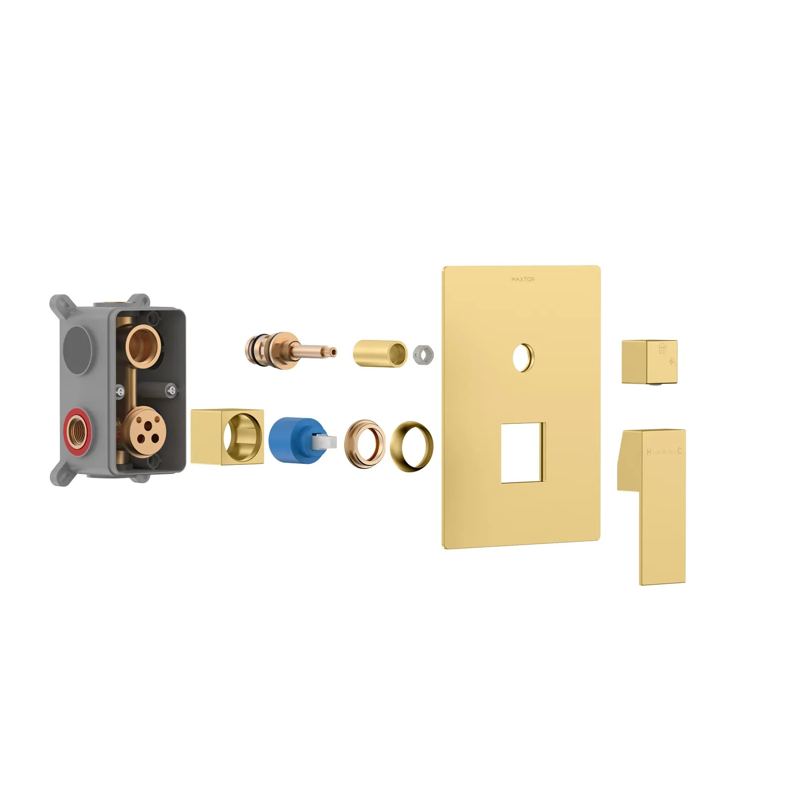 Square 2 Way Wall Concealed Shower Mixer Valve with Trim Plate MT612100