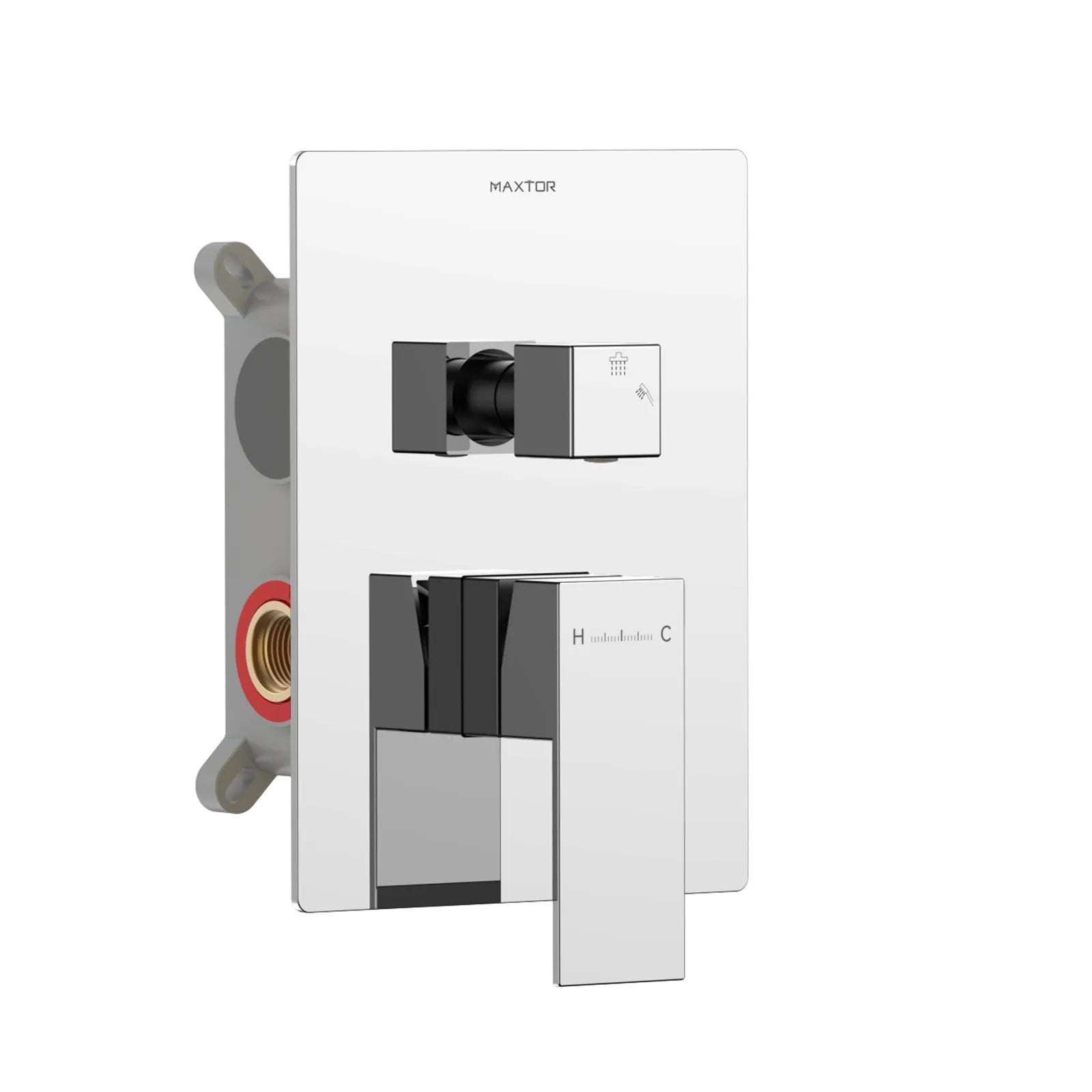 Square 2 Way Wall Concealed Shower Mixer Valve with Trim Plate MT612100 Chrome