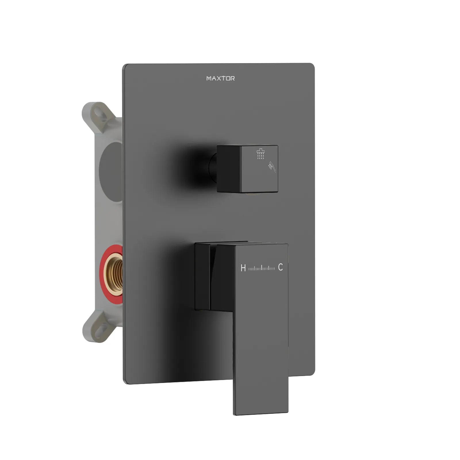 Square 2 Way Wall Concealed Shower Mixer Valve with Trim Plate MT612100 Matte Black