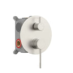 MAXTOR 2 Way Wall Concealed Shower Valve – Solid Brass with Trim Plate – MT612104 Brushed Nickel