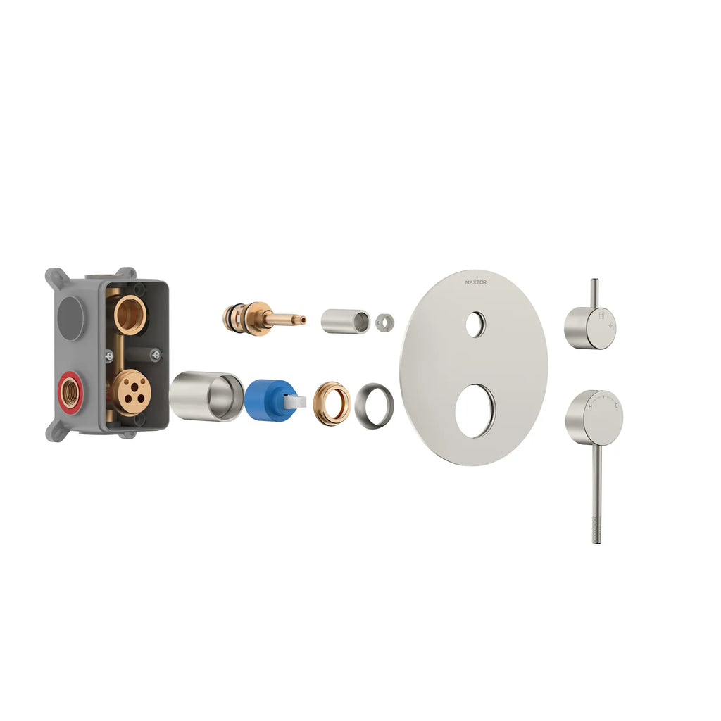 MAXTOR 2 Way Wall Concealed Shower Valve – Solid Brass with Trim Plate – MT612104