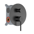 2 Way Wall Concealed Shower Mixer Valve – Rough In Valve with Box & Round Trim Plate – MT612131 Matte Black