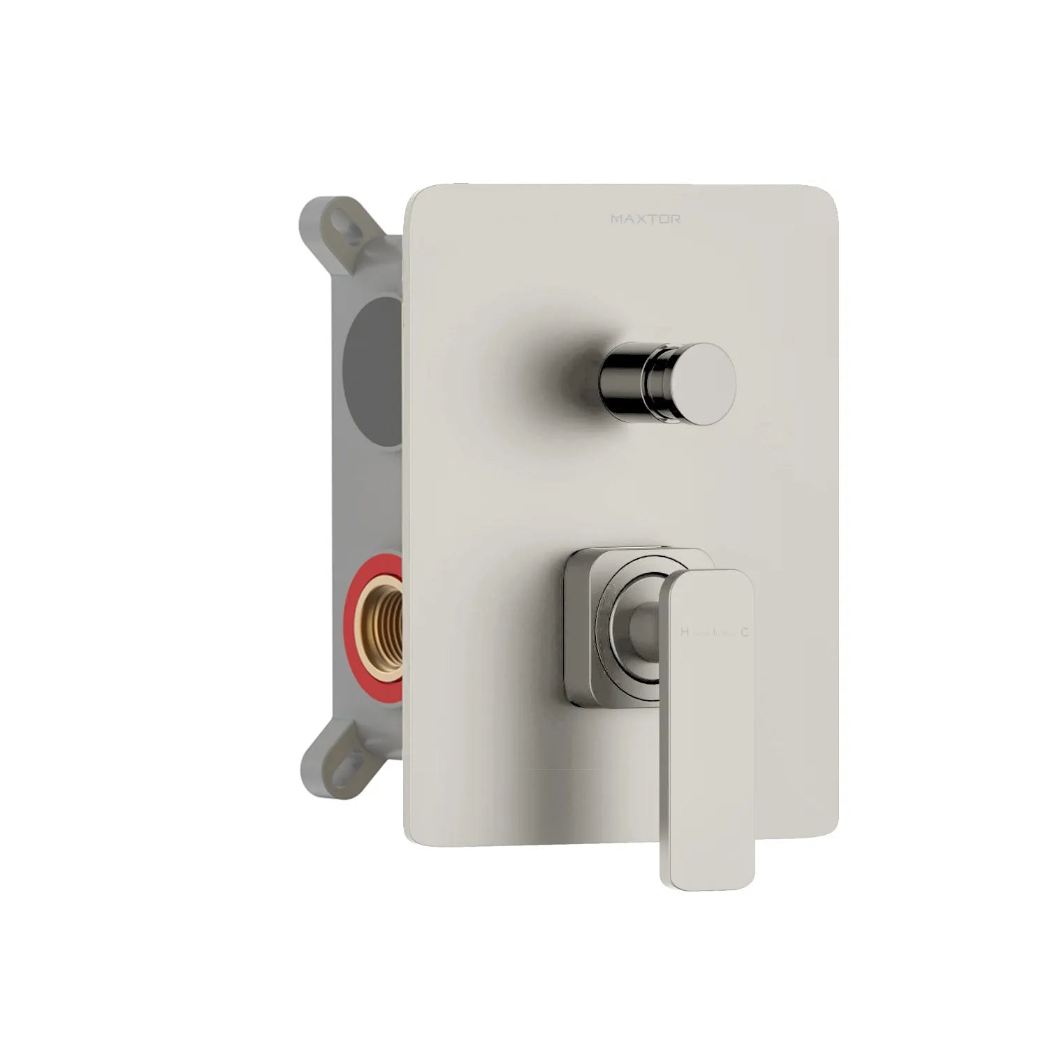 2-Way Wall Concealed shower Mixer Valve with Box andTrim Kit-MT612001 Brushed Nickel