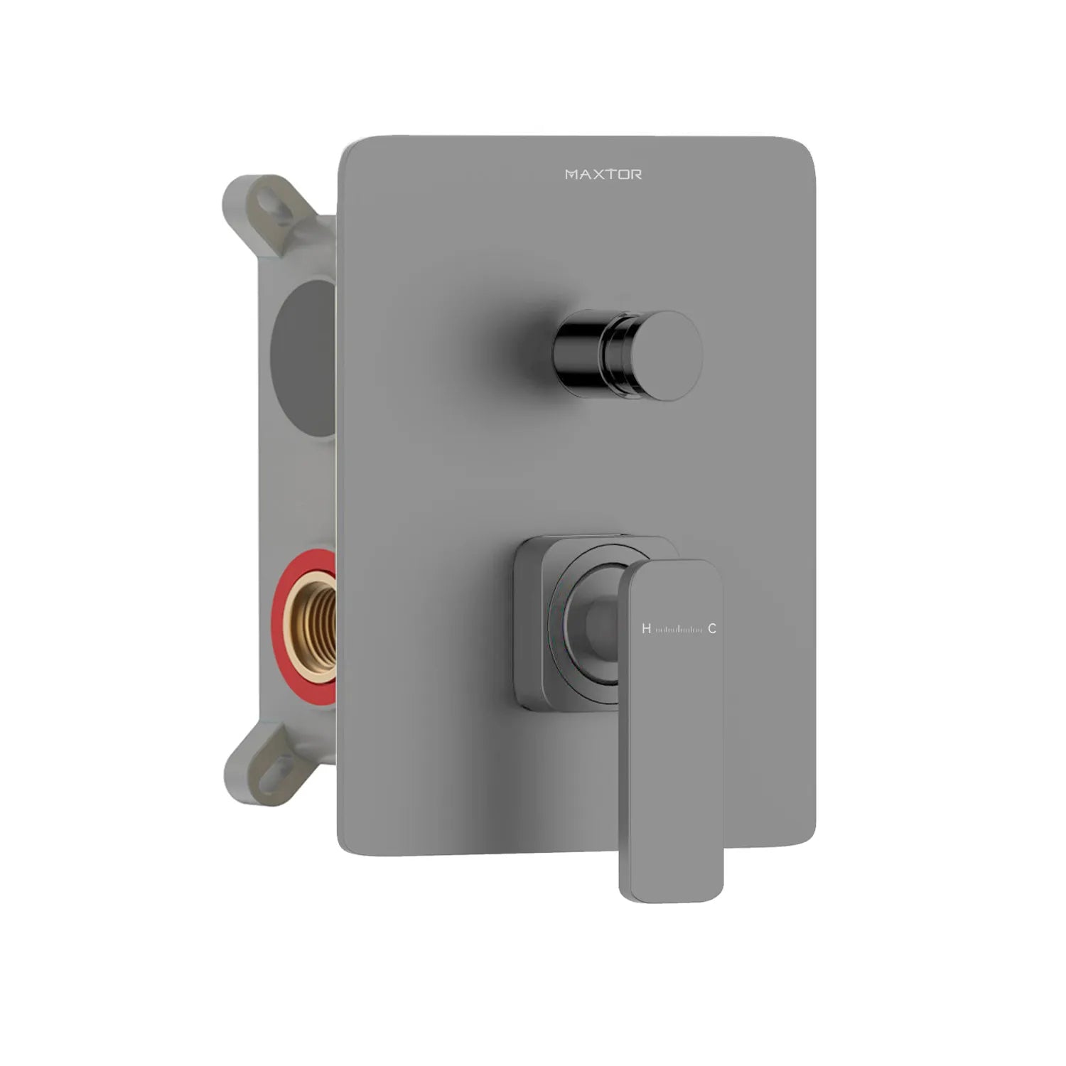 2-Way Wall Concealed shower Mixer Valve with Box andTrim Kit-MT612001 Brushed Gun Metal