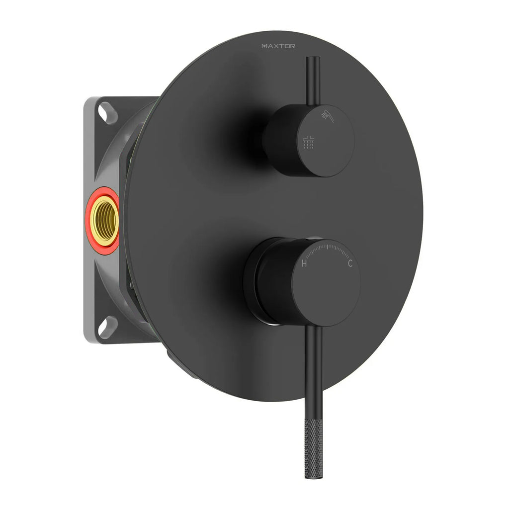 Circular 2 Outlet Concealed Shower Mixer With Trim Plate MT612204 Matte Black