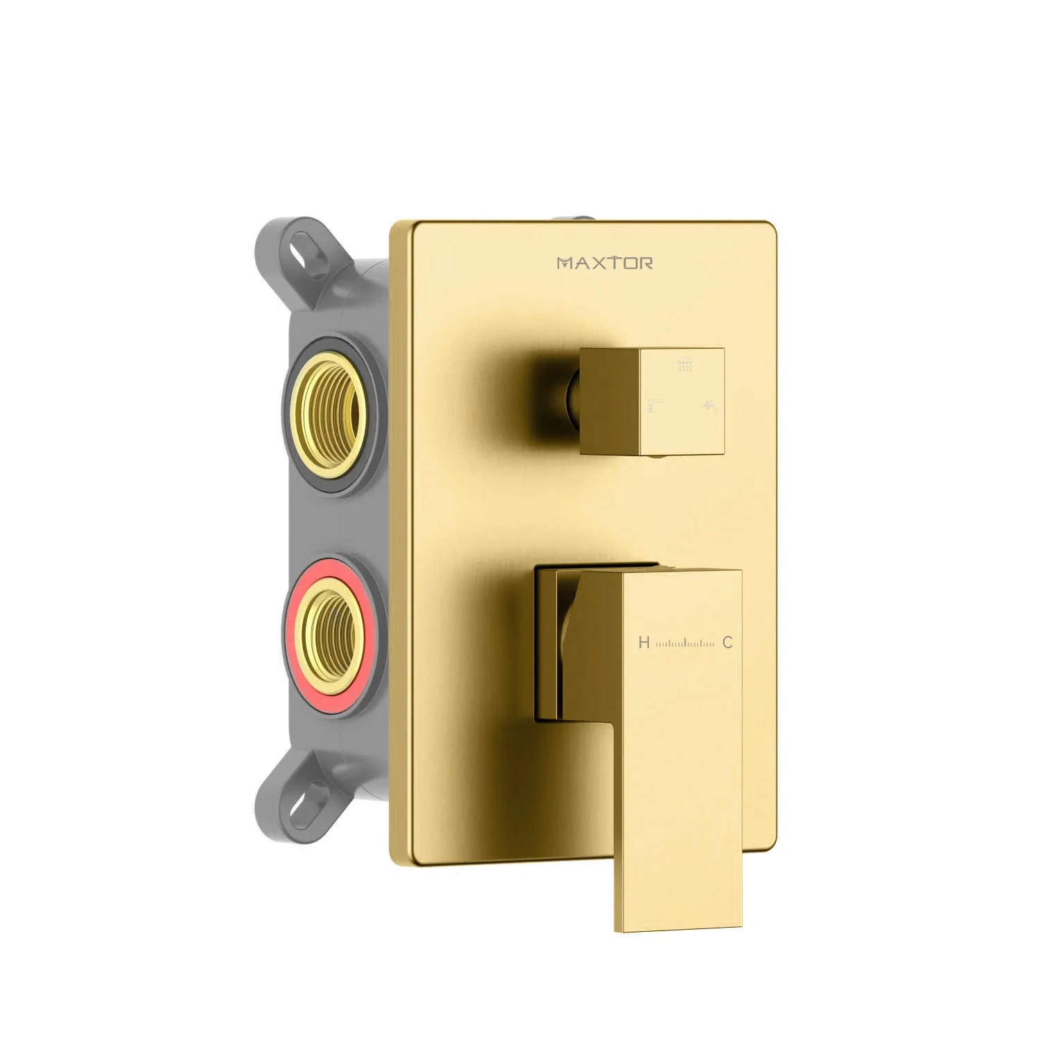 Square solid brass 3 outlet shower valve MT613000 Brushed Gold