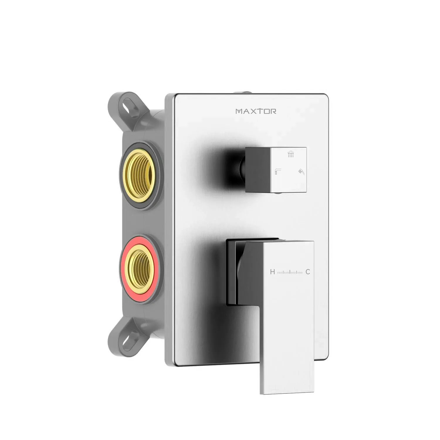 Square solid brass 3 outlet shower valve MT613000 Brushed Nickel