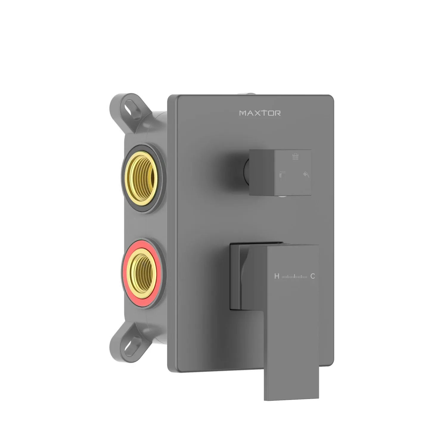 Square solid brass 3 outlet shower valve MT613000 Brushed Gun Metal