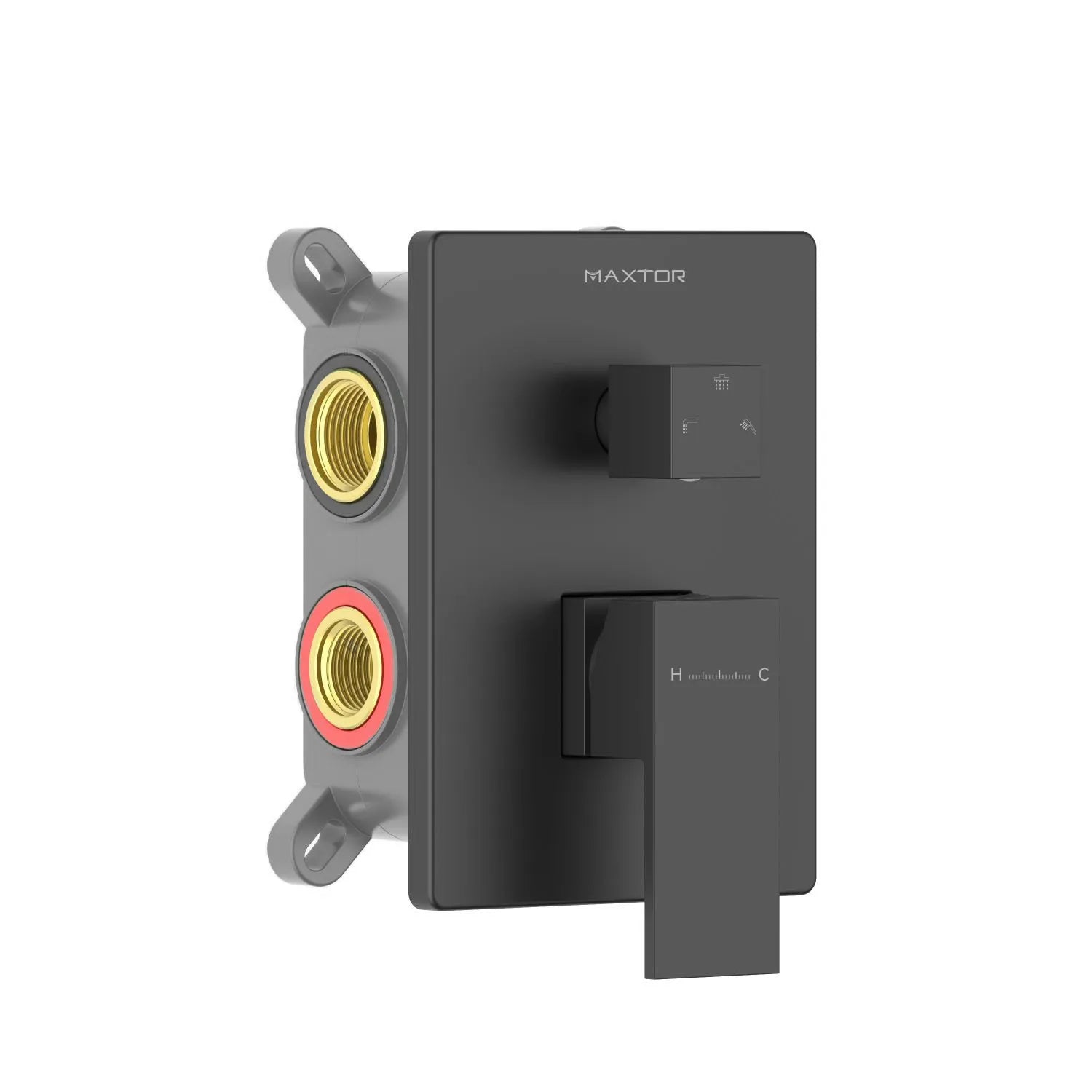 Square solid brass 3 outlet shower valve MT613000 Matte Black