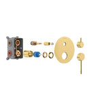 Circular 3 Way Wall Concealed Shower Mixer with Trim Plate Solid Brass-MT613004