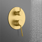 Circular 3 Way Wall Concealed Shower Mixer with Trim Plate Solid Brass-MT613004
