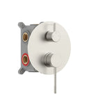 Circular 3 Way Wall Concealed Shower Mixer with Trim Plate Solid Brass-MT613004 Brushed Nickel